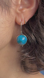 Load and play video in Gallery viewer, Vintage 1970s Silver &amp; Turquoise Earrings
