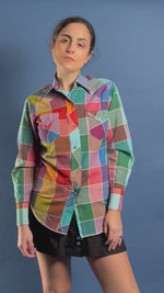 Load and play video in Gallery viewer, Vintage 1950s HbarC Ranchwear Cotton Plaid Western Shirt
