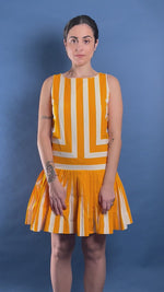 Load and play video in Gallery viewer, Vintage 1960s Elisabeth Stewart Mod style Dress w/ Geo Pattern
