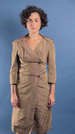 Load and play video in Gallery viewer, Vintage Early 90s Vivienne Westwood Taffeta Midi Dress, Made in Italy
