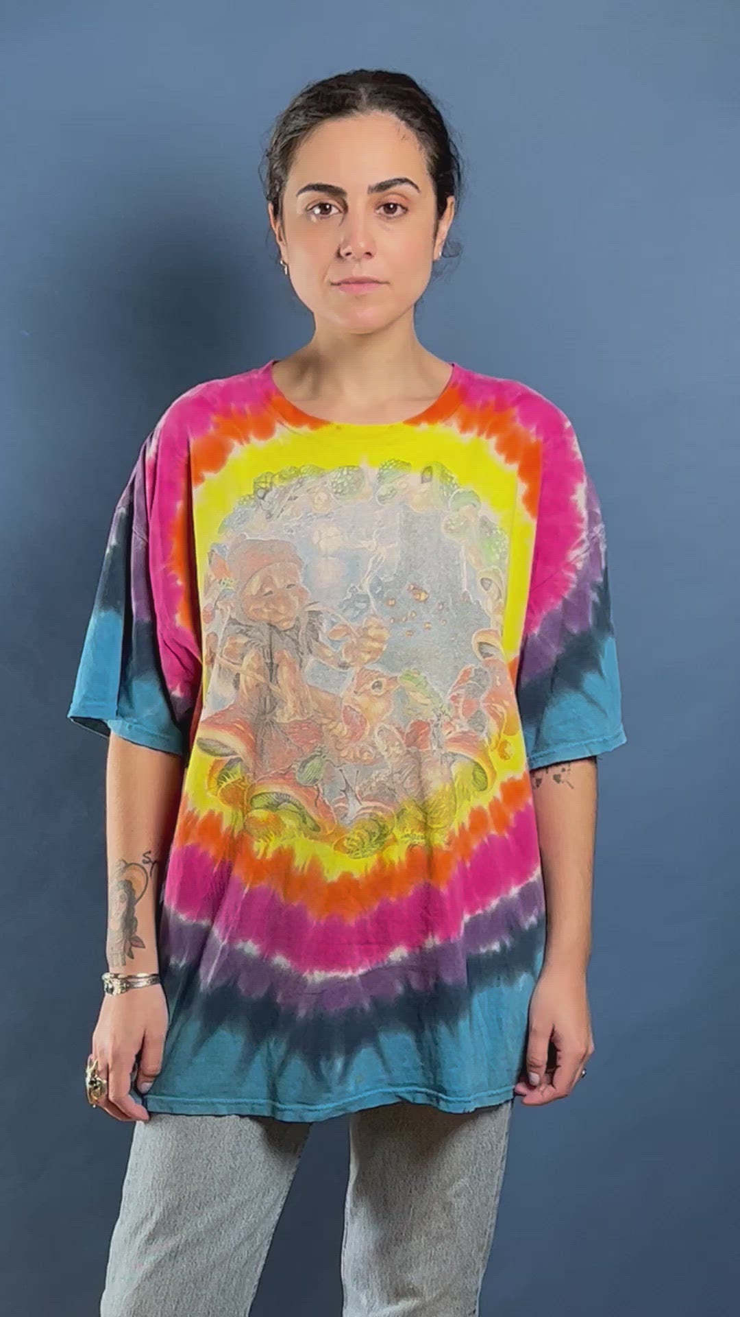 Vintage 1999 Liquid Blue Fantasy FYAK Tie Dye T-shirt