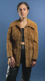 Load and play video in Gallery viewer, Vintage 1960s Sears Suede Leather Mod Jacket
