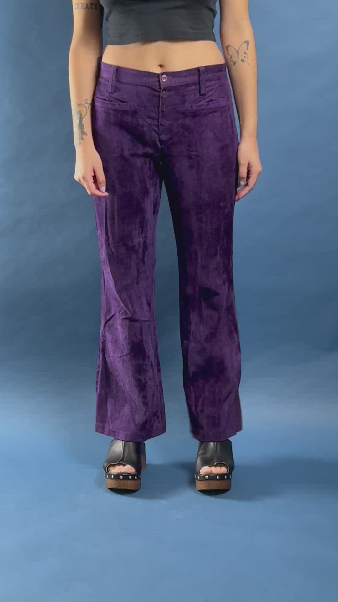 Vintage 1960s Woodstock Velvet Flare Trousers