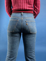 Load image into Gallery viewer, Vintage 1970s Orange Tab LEVI&#39;s Bootcut Jeans
