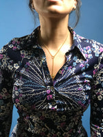 Load image into Gallery viewer, Vintage 1970s Floral Print Viscose Blouse
