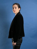 Load image into Gallery viewer, Vintage 1980s Oscar De La Renta Miss O Velvet Black Blazer
