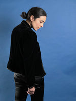 Load image into Gallery viewer, Vintage 1980s Oscar De La Renta Miss O Velvet Black Blazer
