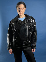 Load image into Gallery viewer, Vintage 1980s Kenn Sporn for Wippette Vinyl Cropped Moto Jacket
