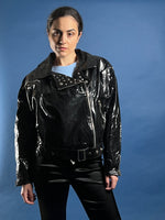 Load image into Gallery viewer, Vintage 1980s Kenn Sporn for Wippette Vinyl Cropped Moto Jacket
