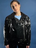 Load image into Gallery viewer, Vintage 1980s Kenn Sporn for Wippette Vinyl Cropped Moto Jacket
