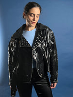 Load image into Gallery viewer, Vintage 1980s Kenn Sporn for Wippette Vinyl Cropped Moto Jacket
