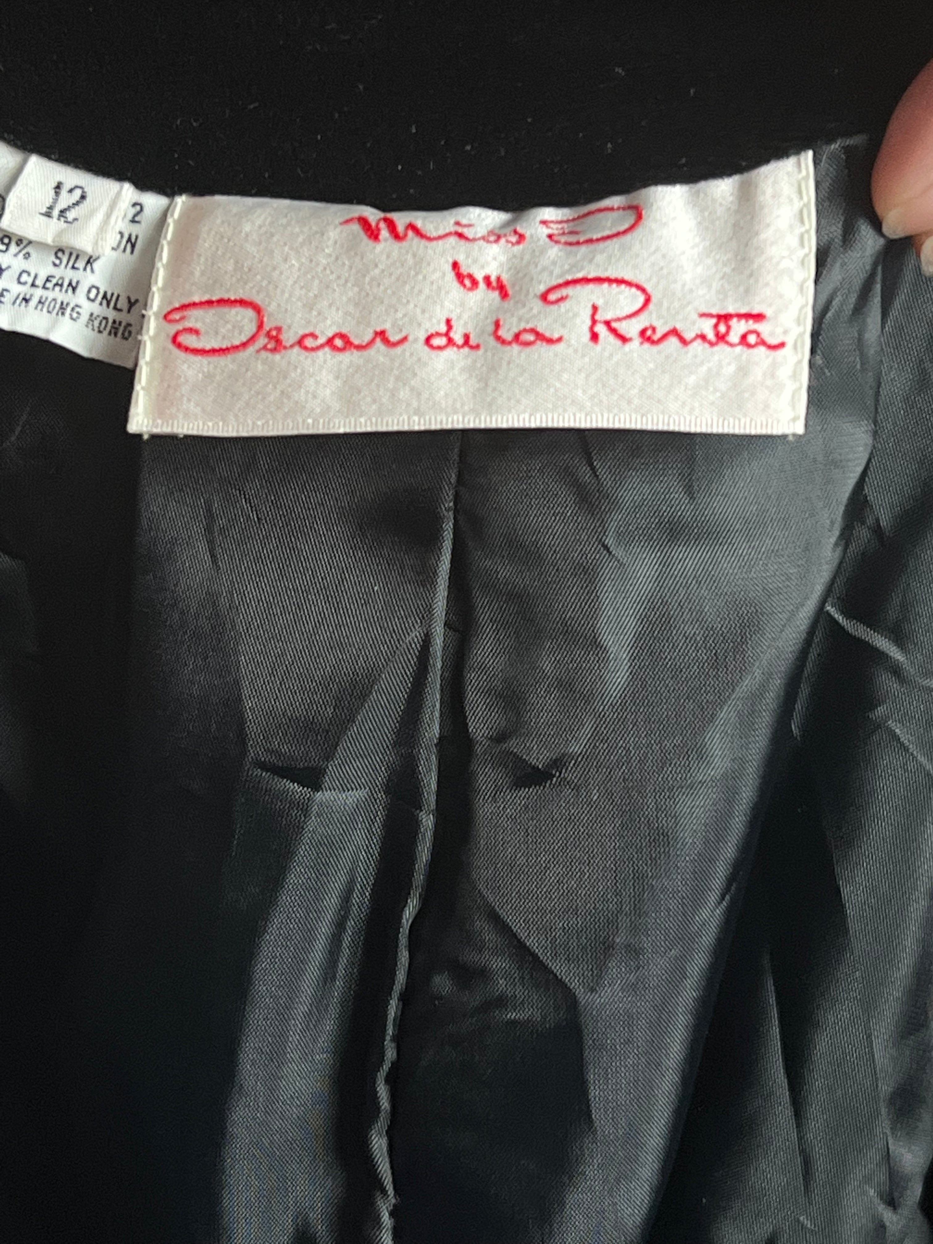 Vintage 1980s Oscar De La Renta Miss O Velvet Black Blazer