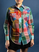 Load image into Gallery viewer, Vintage 1950s HbarC Ranchwear Cotton Plaid Western Shirt
