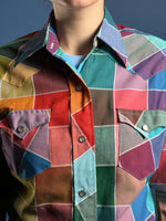 Load image into Gallery viewer, Vintage 1950s HbarC Ranchwear Cotton Plaid Western Shirt
