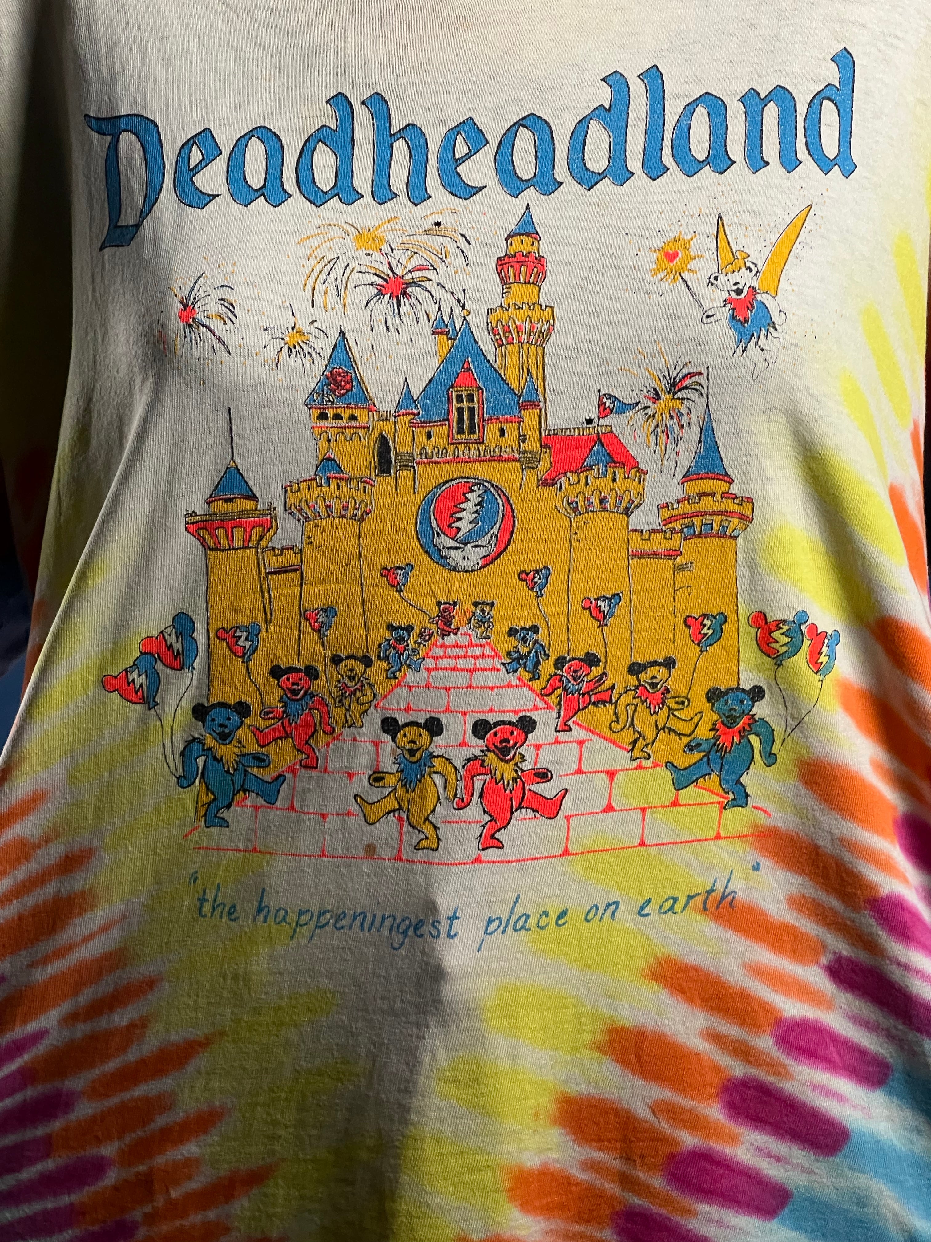 Vintage RARE 1992 Grateful Dead DEADHEADLAND Disneyland Parody T-shirt