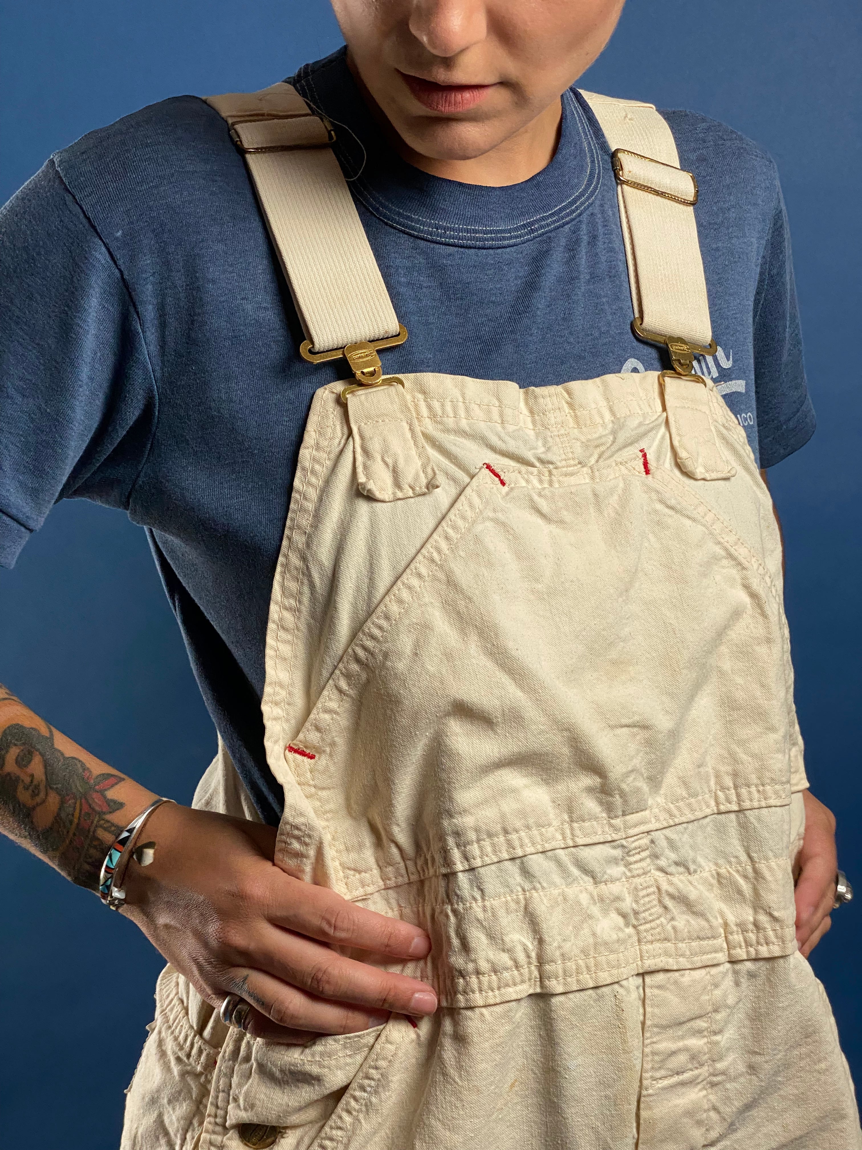 Vintage 1980s Distressed White CARHARTT Dungarees