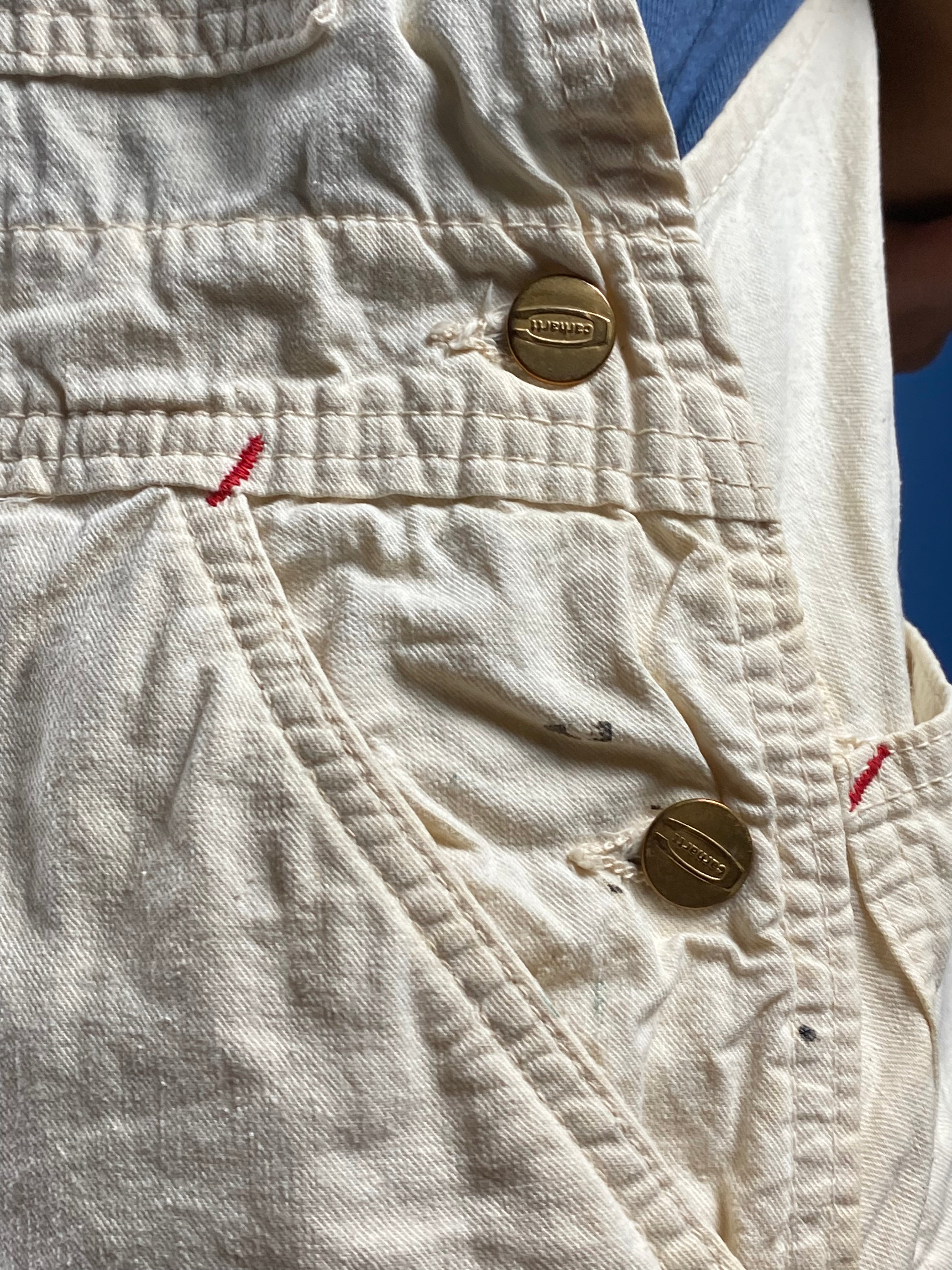 Vintage 1980s Distressed White CARHARTT Dungarees