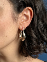 Load image into Gallery viewer, Vintage Silver Chunky Layered Hoops
