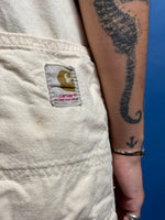 Load image into Gallery viewer, Vintage 1980s Distressed White CARHARTT Dungarees
