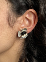 Load image into Gallery viewer, Vintage 1950s Mexican Silver &amp; Onyx Thunderbird Earrings
