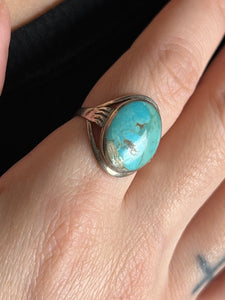 Vintage 1970s Silver Blue Apatite Ring