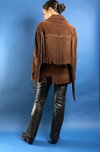 Vintage 1970s Suede Western Fringe Coat