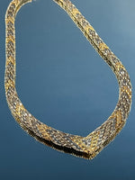 Load image into Gallery viewer, Vintage 1980s V Shape Chain Link Choker Chain Silver Necklace, made in Italy
