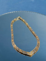 Load image into Gallery viewer, Vintage 1980s V Shape Chain Link Choker Chain Silver Necklace, made in Italy
