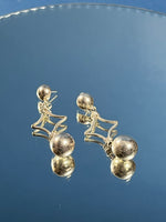 Load image into Gallery viewer, Vintage Mid Century style Long Silver Earrings
