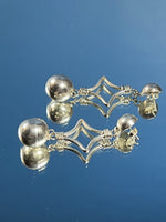 Load image into Gallery viewer, Vintage Mid Century style Long Silver Earrings
