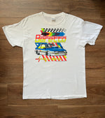 Load image into Gallery viewer, Vintage 1989 CHEVROLET Illustration white Tshirt w/ Neon Colours
