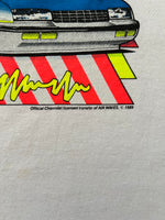 Load image into Gallery viewer, Vintage 1989 CHEVROLET Illustration white Tshirt w/ Neon Colours
