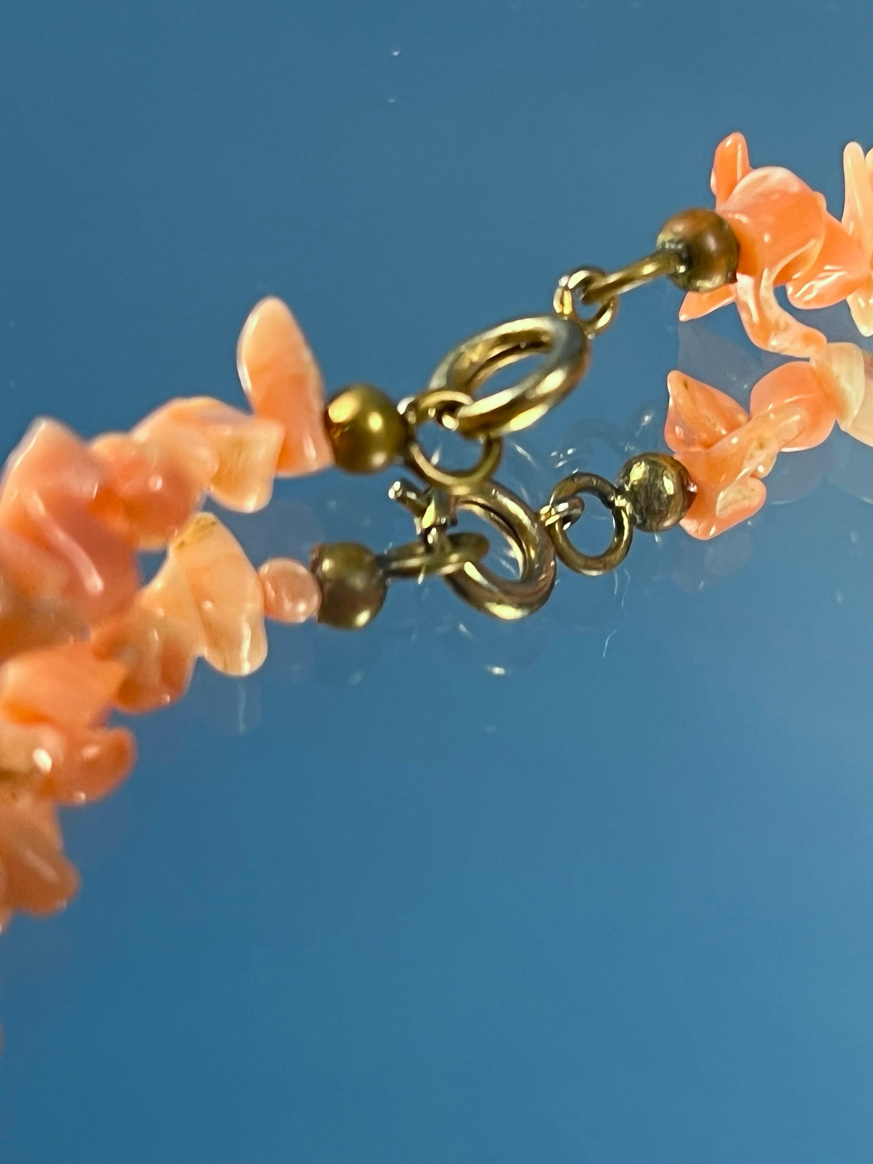 Antique Art Deco 1930s Coral Branches Beaded Necklace