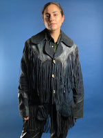 Load image into Gallery viewer, Vintage 1980s Suede Leather Western Jacket with Fringe
