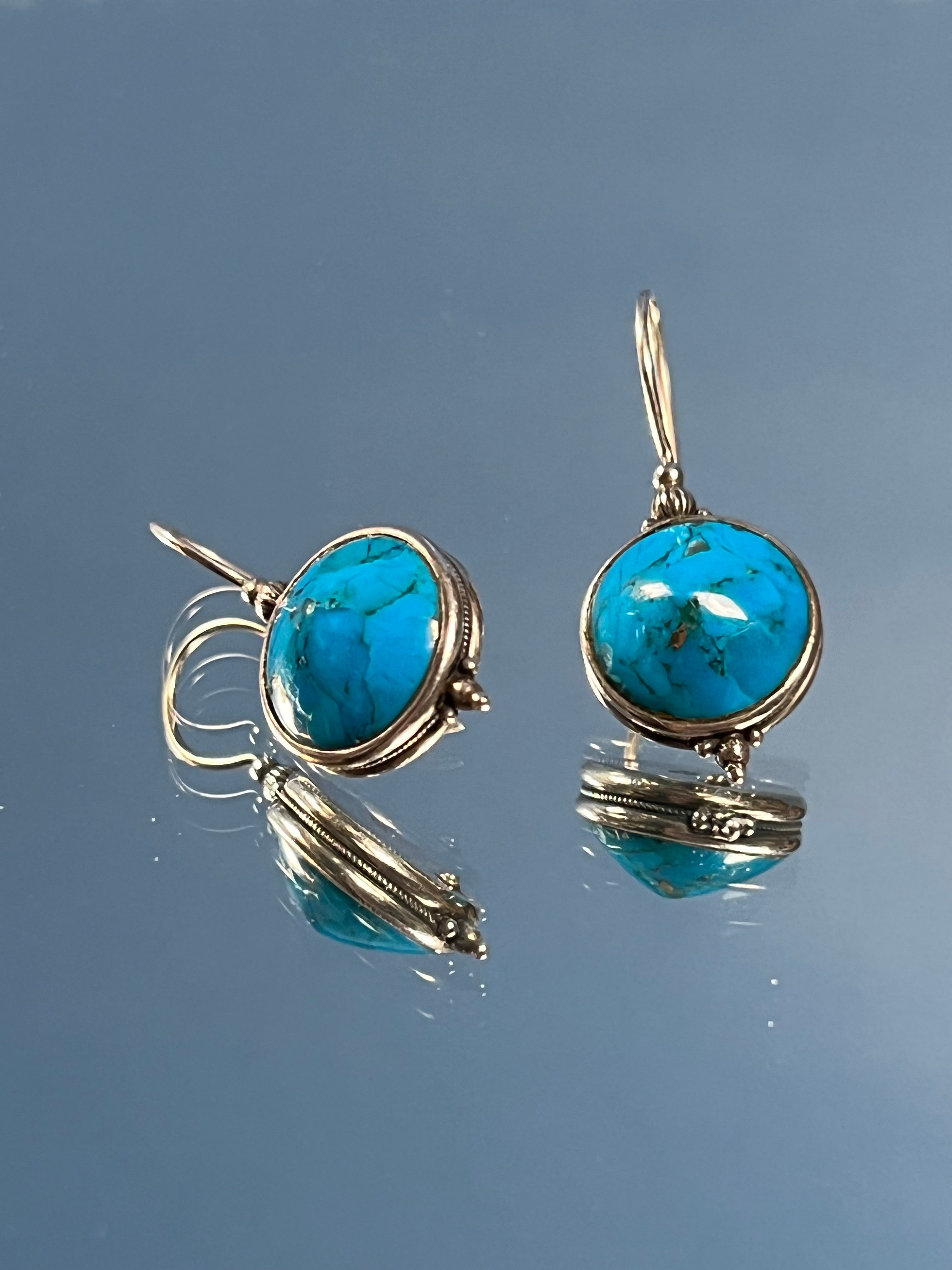 Vintage 1970s Silver & Turquoise Earrings