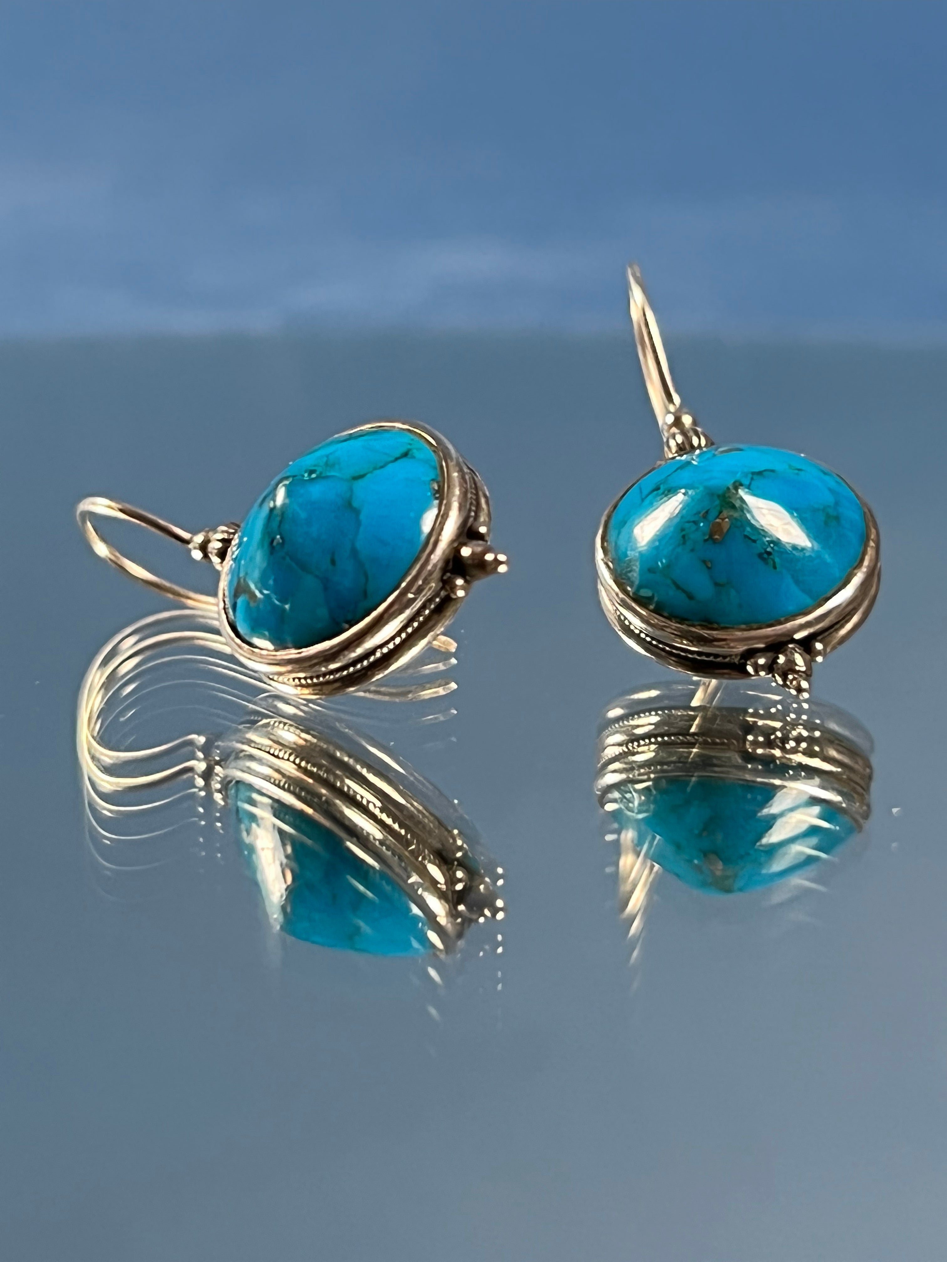 Vintage 1970s Silver & Turquoise Earrings