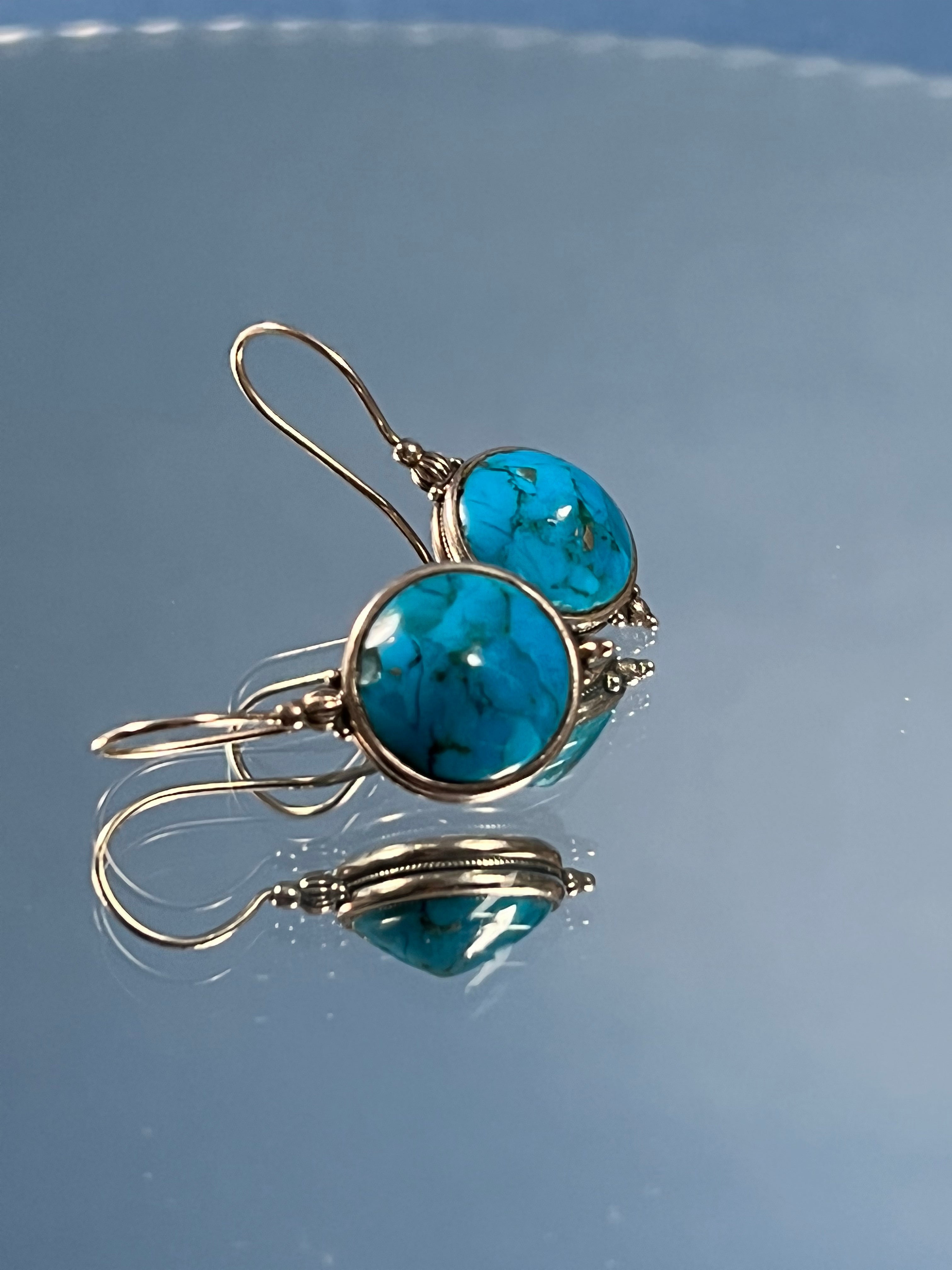 Vintage 1970s Silver & Turquoise Earrings