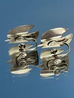 Load image into Gallery viewer, Vintage 1950s Mexican Silver &amp; Onyx Thunderbird Earrings
