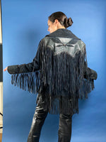 Load image into Gallery viewer, Vintage 1980s Suede Leather Western Jacket with Fringe
