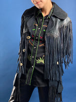 Load image into Gallery viewer, Vintage 1980s Suede Leather Western Jacket with Fringe
