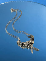 Load image into Gallery viewer, Vintage 1970s Silver Native American Floral design Necklace w/ Onyx Stone
