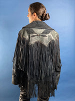 Load image into Gallery viewer, Vintage 1980s Suede Leather Western Jacket with Fringe
