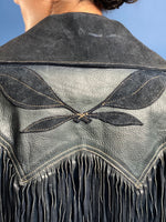 Load image into Gallery viewer, Vintage 1980s Suede Leather Western Jacket with Fringe
