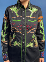 Load image into Gallery viewer, Vintage 1960s Rockmount Western Shirt w/ Embroidered Western Scenes
