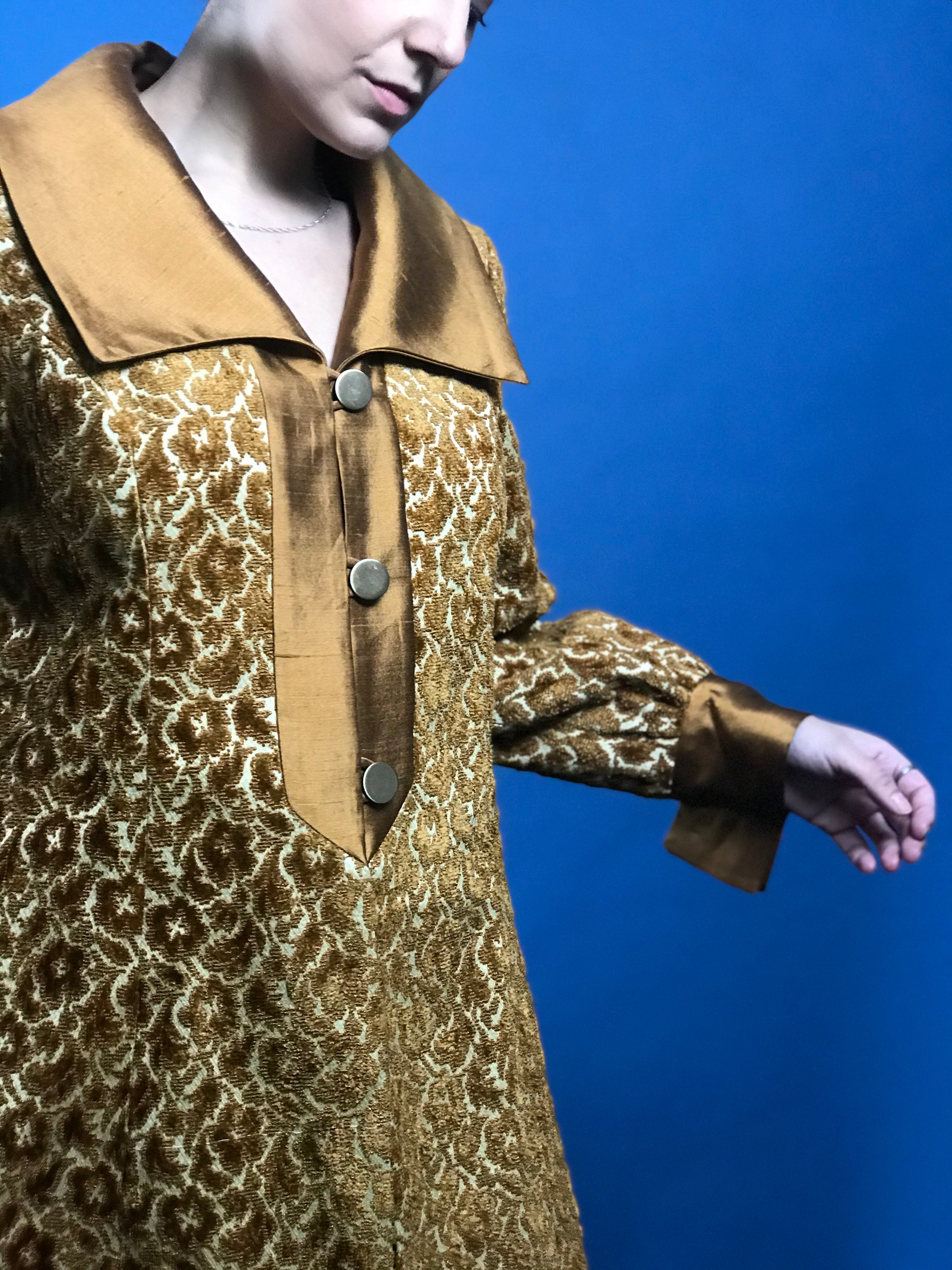 Vintage 1960s Lilli Ann Brocade Penny Lane Coat