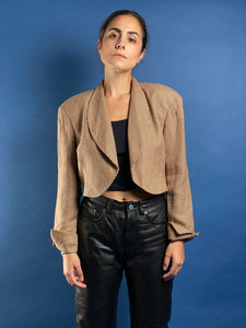 Vintage 1980s Christian Dior Wool Cropped Jacket