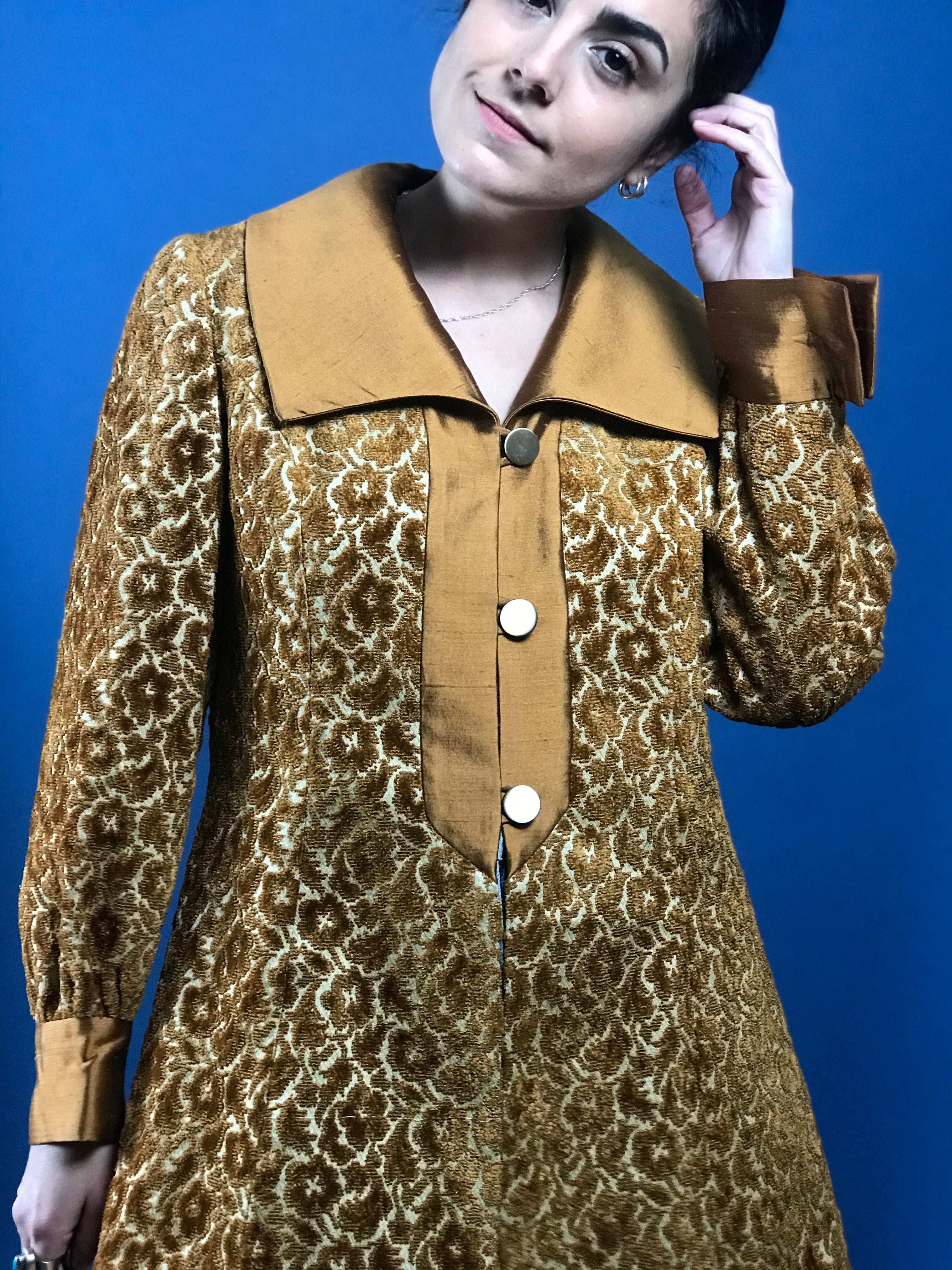 Vintage 1960s Lilli Ann Brocade Penny Lane Coat