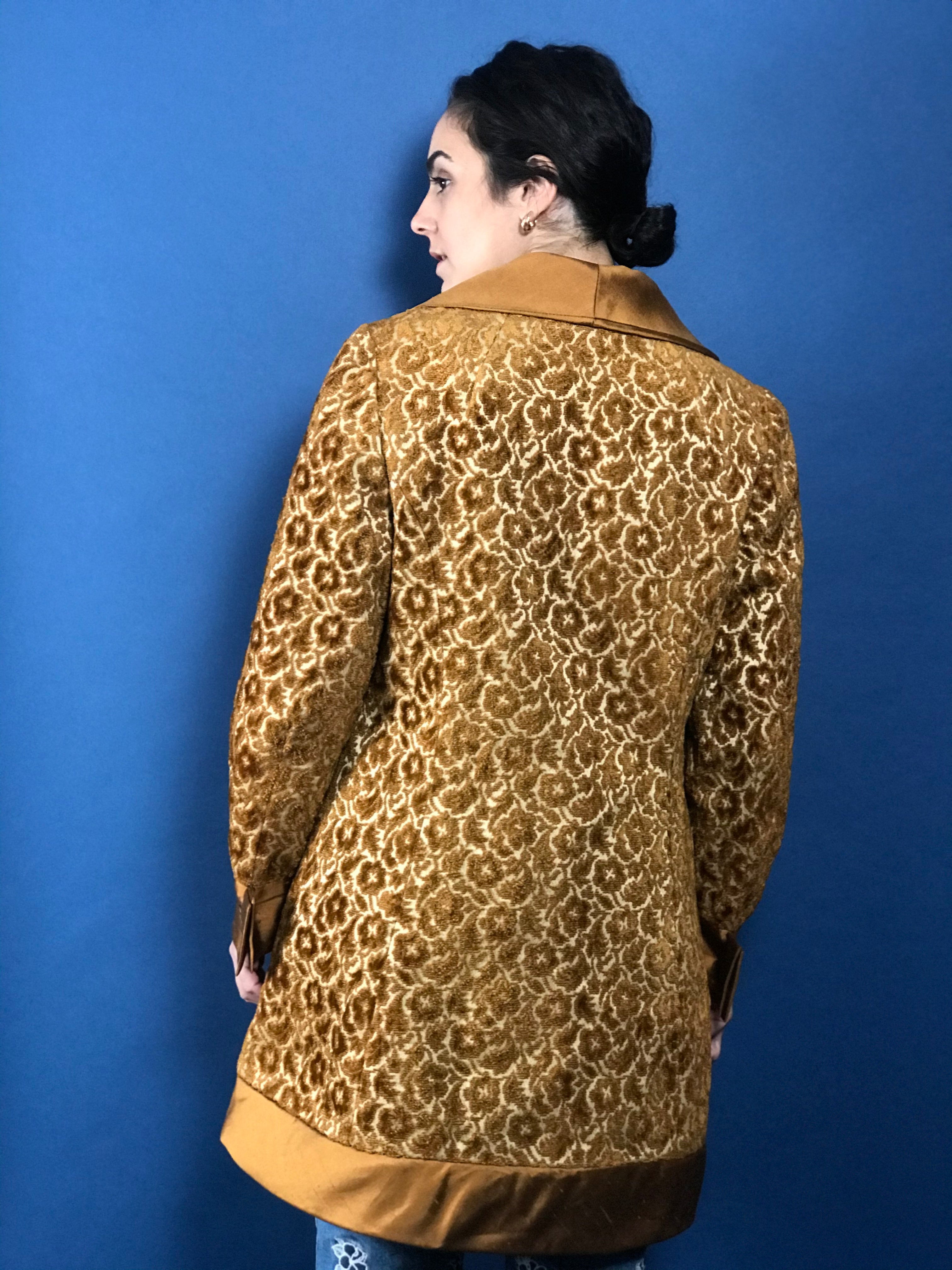 Vintage 1960s Lilli Ann Brocade Penny Lane Coat