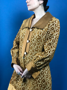 Vintage 1960s Lilli Ann Brocade Penny Lane Coat