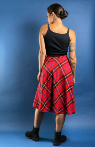 Vintage 1970s Check Midi Skirt